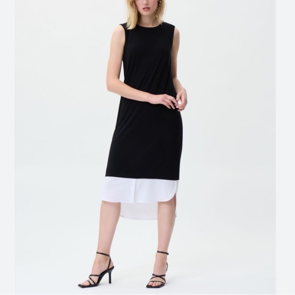NEW JOSEPH RIBKOFF Power Play Women’s 4 Midnight Blue Optic Shift Midi‎ Dress - Picture 1 of 13